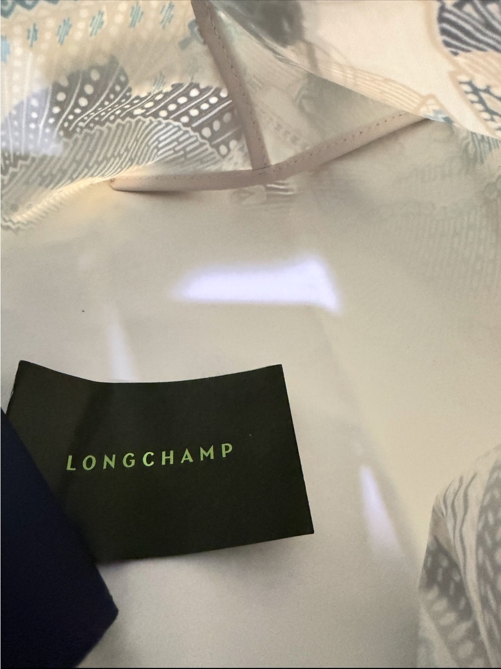 Longchamp Le Pliage Bag | Blue | Floral | Designer Luxury - Picture 5 of 8